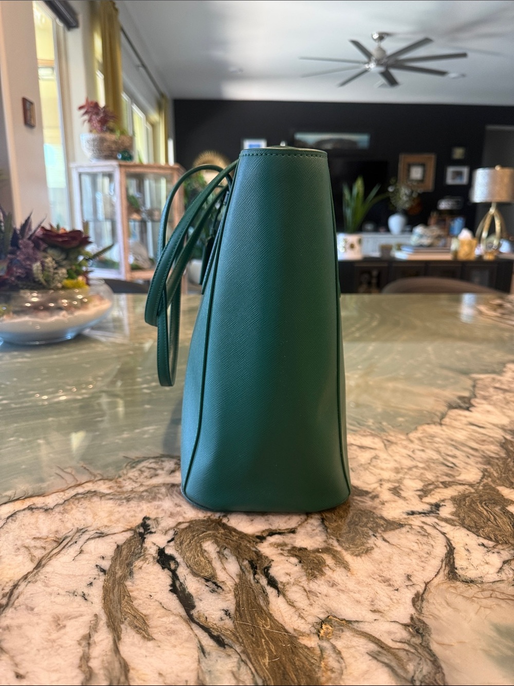 kate spade Emerald Green Saffiano Leather Tote - Picture 3 of 8